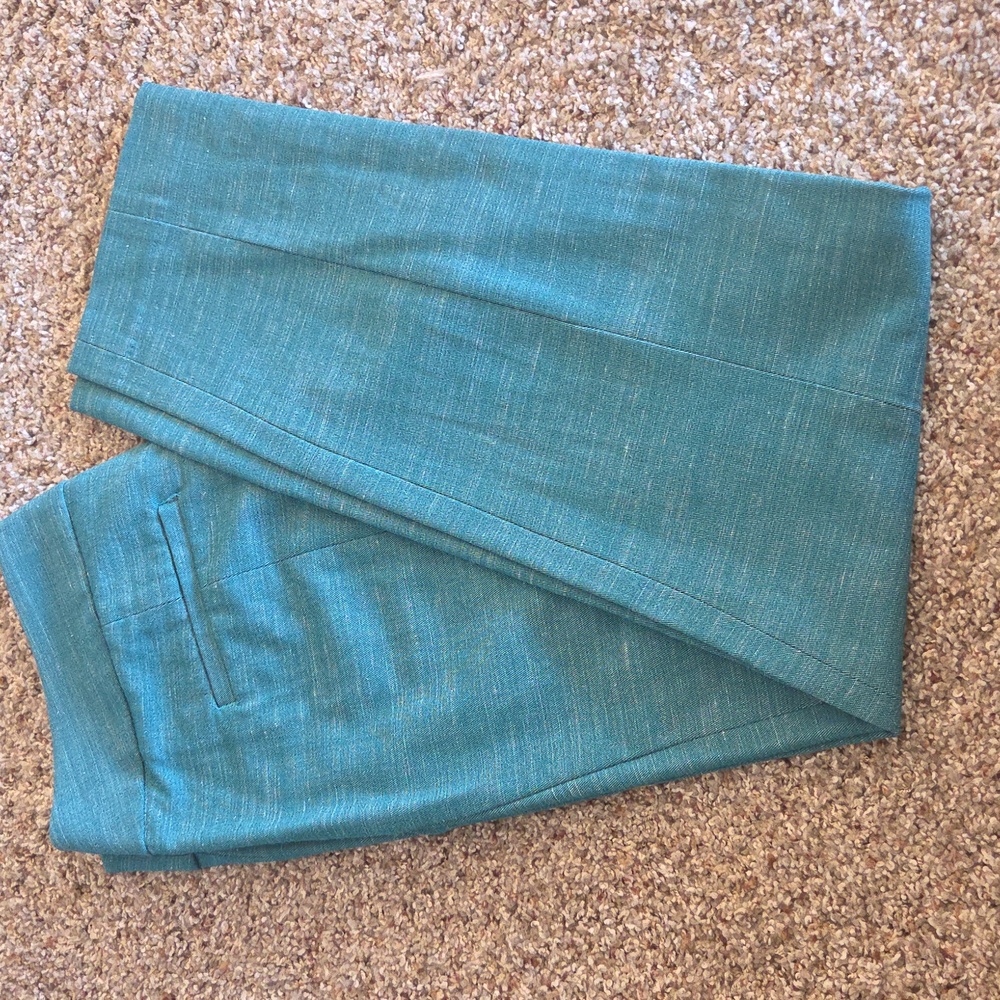 Ann Taylor Loft Teal Textured Fabric - Picture 1 of 3
